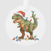 Christmas T Rex Dinosaur Xmas Dino Tyrannosaurus オーナメント (正面)
