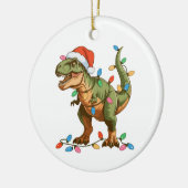 Christmas T Rex Dinosaur Xmas Dino Tyrannosaurus セラミックオーナメント (左)