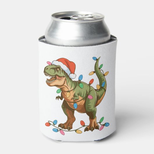 Christmas T Rex Dinosaur Xmas Dino Tyrannosaurus 缶クーラー (缶正面)