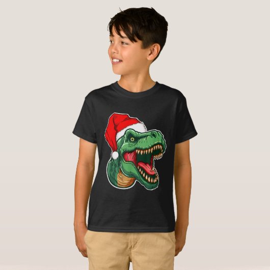 Christmas T-rex  Tシャツ (正面フル)
