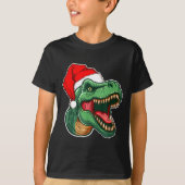 Christmas T-rex  Tシャツ (正面)