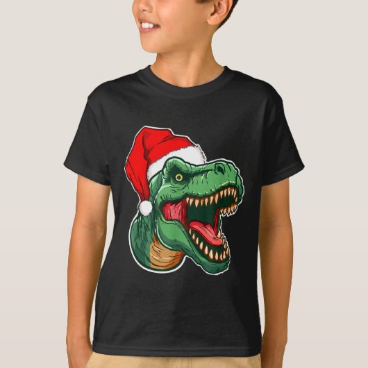 Christmas T-rex  Tシャツ (正面)