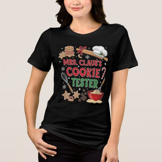 Christmas T-shirt For Bakers Cookie Lovers トライブレンドＴシャツ (正面)