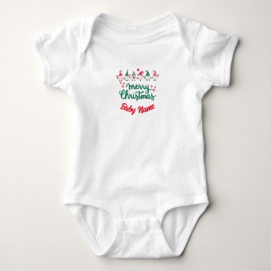 christmas t-shirts for cute babies ベビーボディスーツ (正面)