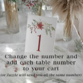 Christmas Table Numbers Elegant Berries Greenery 台座サイン