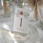 Christmas Table Numbers Elegant Berries Greenery 台座サイン