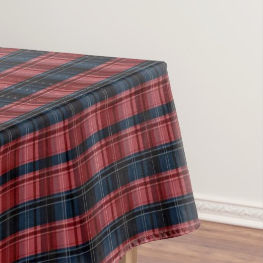 Christmas Tablecloth Classic Navy Blue & Red Plaid テーブルクロス (インサイチュ)