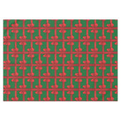Christmas Tablecloth, Red Bow Green テーブルクロス (正面(横))
