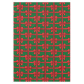 Christmas Tablecloth, Red Bow Green テーブルクロス (正面)