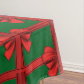 Christmas Tablecloth, Red Bow Green テーブルクロス (インサイチュ)