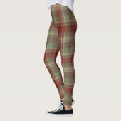 Christmas Tartan Brick Red Green ID1141A レギンス (左)