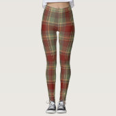 Christmas Tartan Brick Red Green ID1141A レギンス (正面)