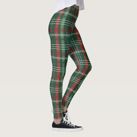 Christmas Tartan Plaid Leggings – Festive Women’s  レギンス (右)