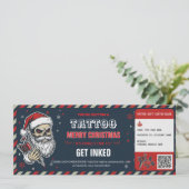 Christmas Tattoo Gift Certificate BlueCard Voucher 招待状 (スタンド正面)