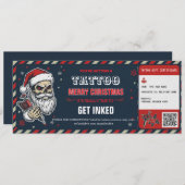 Christmas Tattoo Gift Certificate BlueCard Voucher 招待状 (正面/裏面)