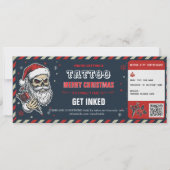 Christmas Tattoo Gift Certificate BlueCard Voucher 招待状 (正面)
