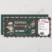 Christmas Tattoo Gift Certificate Card Voucher 招待状 (正面/裏面)