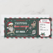 Christmas Tattoo Gift Certificate Card Voucher 招待状 (正面)