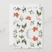 Christmas Tea a baby is brewing Baby Shower Floral 招待状 (裏面)