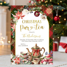 Christmas Tea Holiday Party Invitation