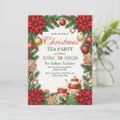 Christmas Tea Holiday Party Invitation 招待状 (スタンド正面)