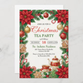 Christmas Tea Holiday Party Invitation 招待状 (正面/裏面)