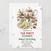 Christmas tea party invitation 招待状 (正面/裏面)