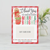 Christmas Teacher Gingerbread Gift Card Holder 招待状 (スタンド正面)