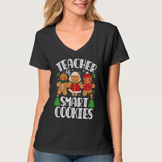 Christmas Teacher Of Smart Cookies Cute Gingerbrea Tシャツ (正面)