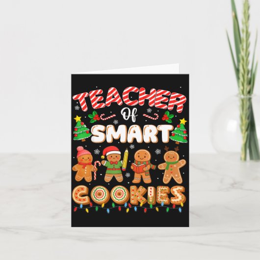 Christmas Teacher Of Smart Cookies Funny Cute Ging カード (正面)