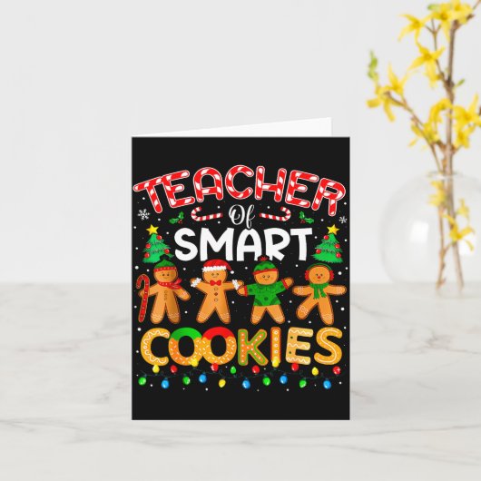 Christmas Teacher Of Smart Cookies Funny Cute Ging カード (黄色い花)