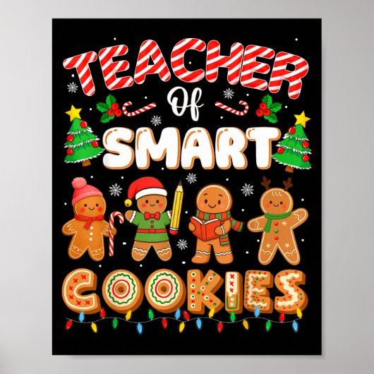 Christmas Teacher Of Smart Cookies Funny Cute Ging ポスター (正面)