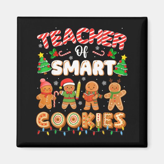 Christmas Teacher Of Smart Cookies Funny Cute Ging マグネット (正面)