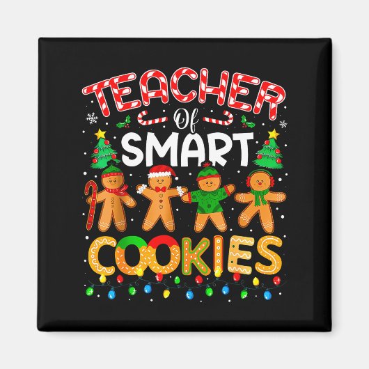 Christmas Teacher Of Smart Cookies Funny Cute Ging マグネット (正面)
