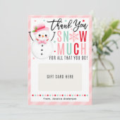 Christmas Teacher Thank You Pink Gift Card Holder 招待状 (スタンド正面)
