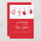 Christmas Teacher Thank You Red Gift card Holder シーズンカード (正面/裏面)