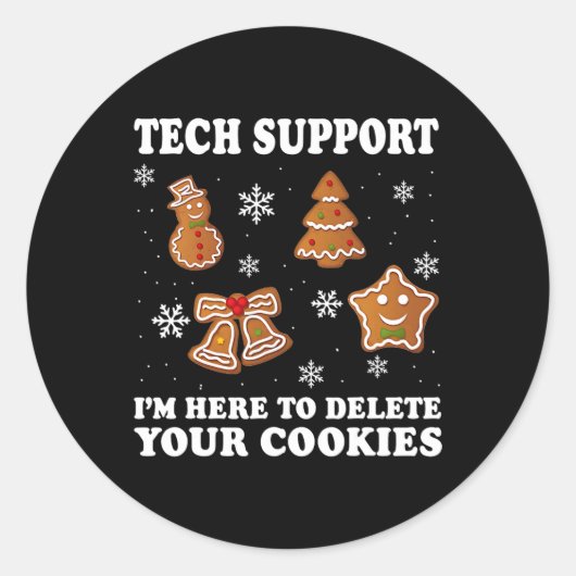 Christmas Tech SupportあなたのCooを削除するためにここにいる ラウンドシール (正面)