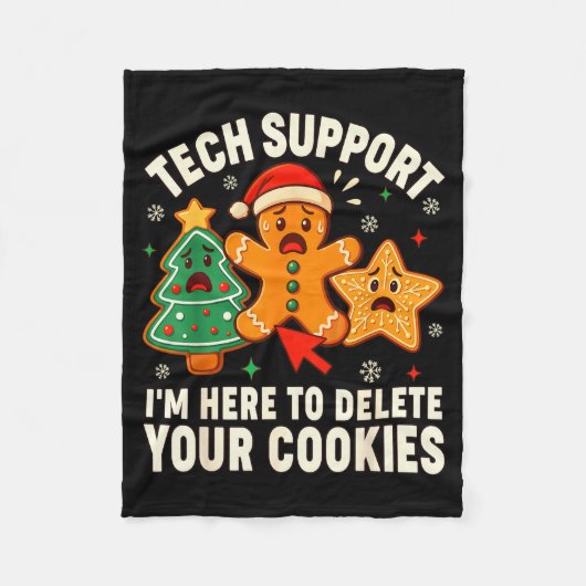 Christmas Tech Supportクッキーの削除クリスマスM フリースブランケット (正面)