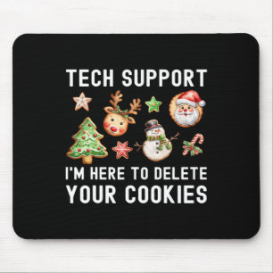 Christmas Tech-Support Here To Delete Cookiesクリスマス マウスパッド