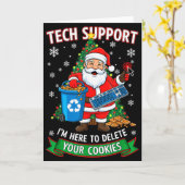 Christmas Tech Support Here To Delete Funny Cookie カード (黄色い花)