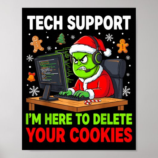 Christmas Tech Suprt Here To Delete Cookies Holida ポスター (正面)