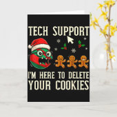 Christmas Tech Suprt Here To Delete Cookies It Men カード (黄色い花)