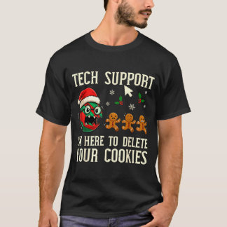 Christmas Tech Suprt Here To Delete Cookies It Men Tシャツ