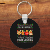 Christmas Tech Suprt Here To Delete Cookies Ugly X キーホルダー (正面)