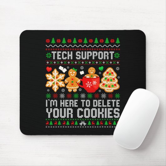 Christmas Tech Suprt Here To Delete Cookies Ugly X マウスパッド (マウス)