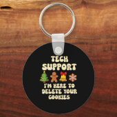 Christmas Tech Suprt Here To Delete Cookies Xmas G キーホルダー (正面)