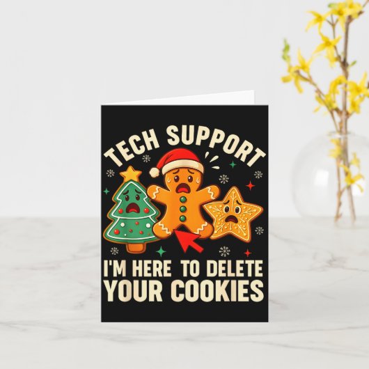 Christmas Tech Suprt Here To Delete Cookies Xmas M カード (黄色い花)