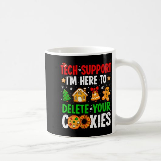 Christmas Tech Suprt Here To Delete Cookies Xmas M コーヒーマグカップ (右)