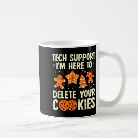 Christmas Tech Suprt Here To Delete Cookies Xmas M コーヒーマグカップ (右)