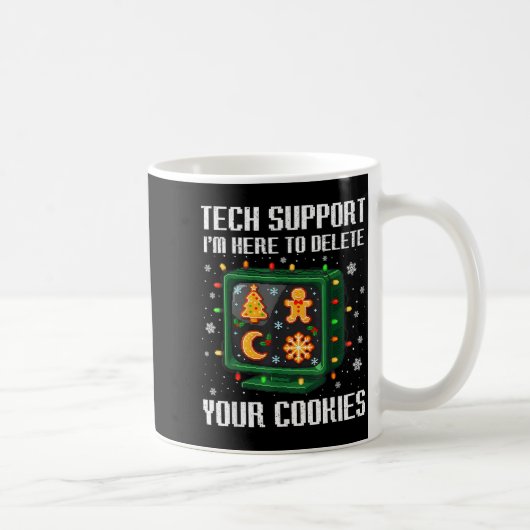 Christmas Tech Suprt Here To Delete Cookies Xmas M コーヒーマグカップ (右)